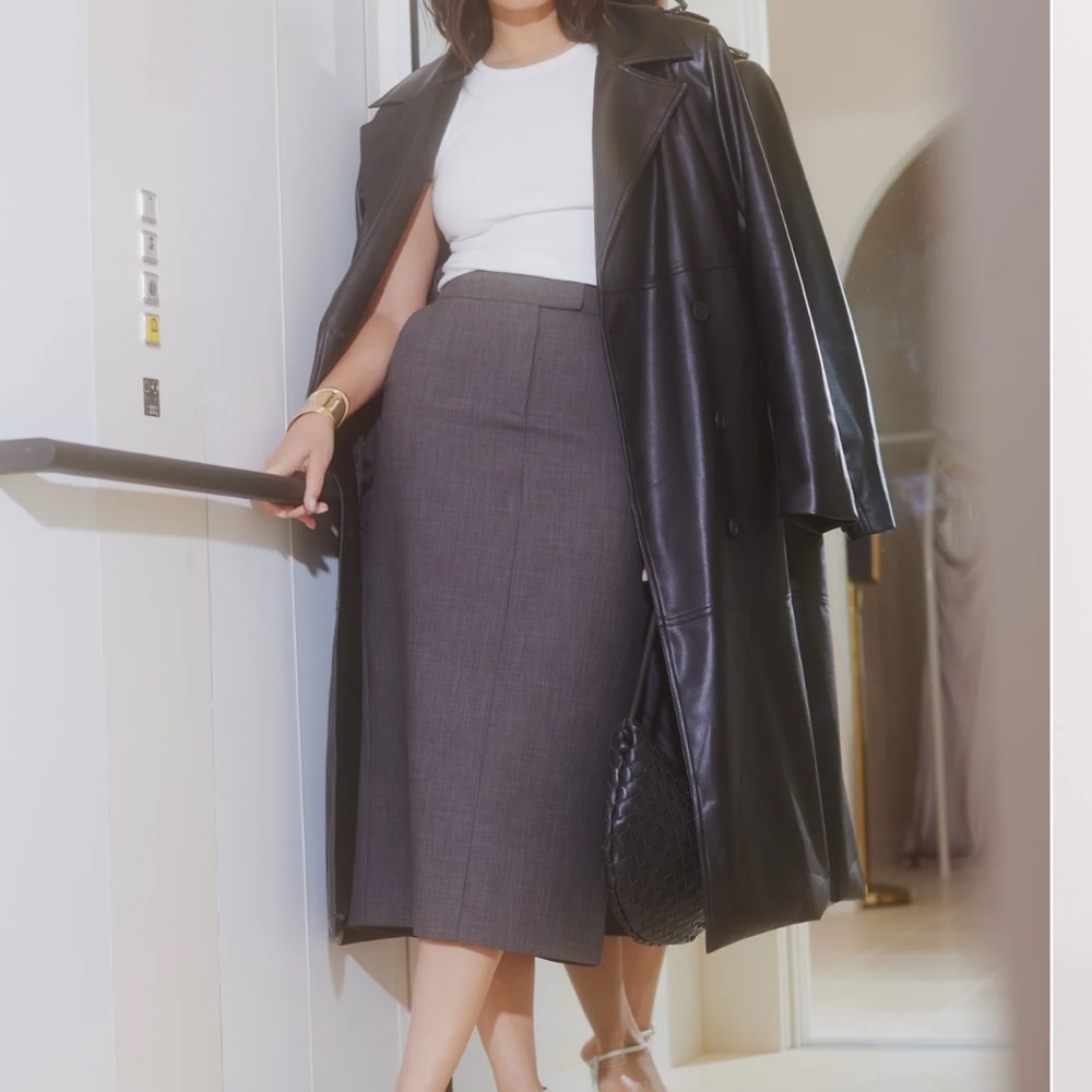 Meshki Marci textured suiting midi skirt